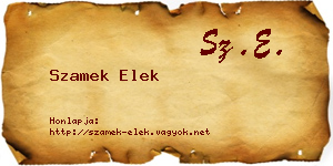 Szamek Elek névjegykártya
