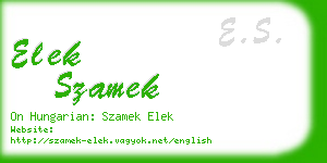 elek szamek business card